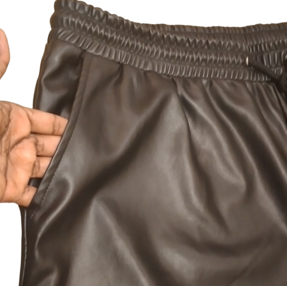 Bagatelle Collection Faux Leather Jogger Black Pants Plus Size Women Size XXL - Picture 3 of 14